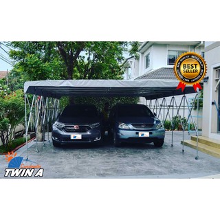 เต็นท์จอดรถสำเร็จรูปพับเก็บได้ CARSBRELLA รุ่น TWIN A สําหรับรถยนต์ขนาดเล็กถึงขนาดกลางสามารถจอดรถได้ 2-3 คัน