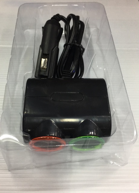 ที่ชาร์จจุดบุรี่รถ2ช่องมพร้อมช่องชาร์จusb-12v-24v-เพิ่มช่องจุดบุรี่ในรถยนต์2ช่อง