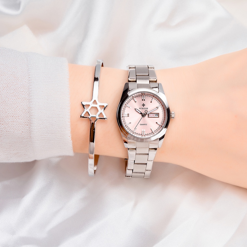 ภาพสินค้าWWOOR นาฬิกาข้อมือผู้หญิง นาฬิกาควอตซ์ กันน้ำ กันน้ำ แฟชั่นสำหรับผู้หญิง-8804 จากร้าน wwoor.th บน Shopee ภาพที่ 5