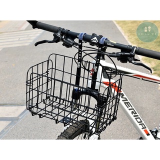 ตะกร้าจักรยาน ตะกร้าเหล็ก สแตนเลส ตะกร้าแขวน จักรยาน Bike Foldable Basket Thicken Iron Strong Durable Storage Up to 10kg