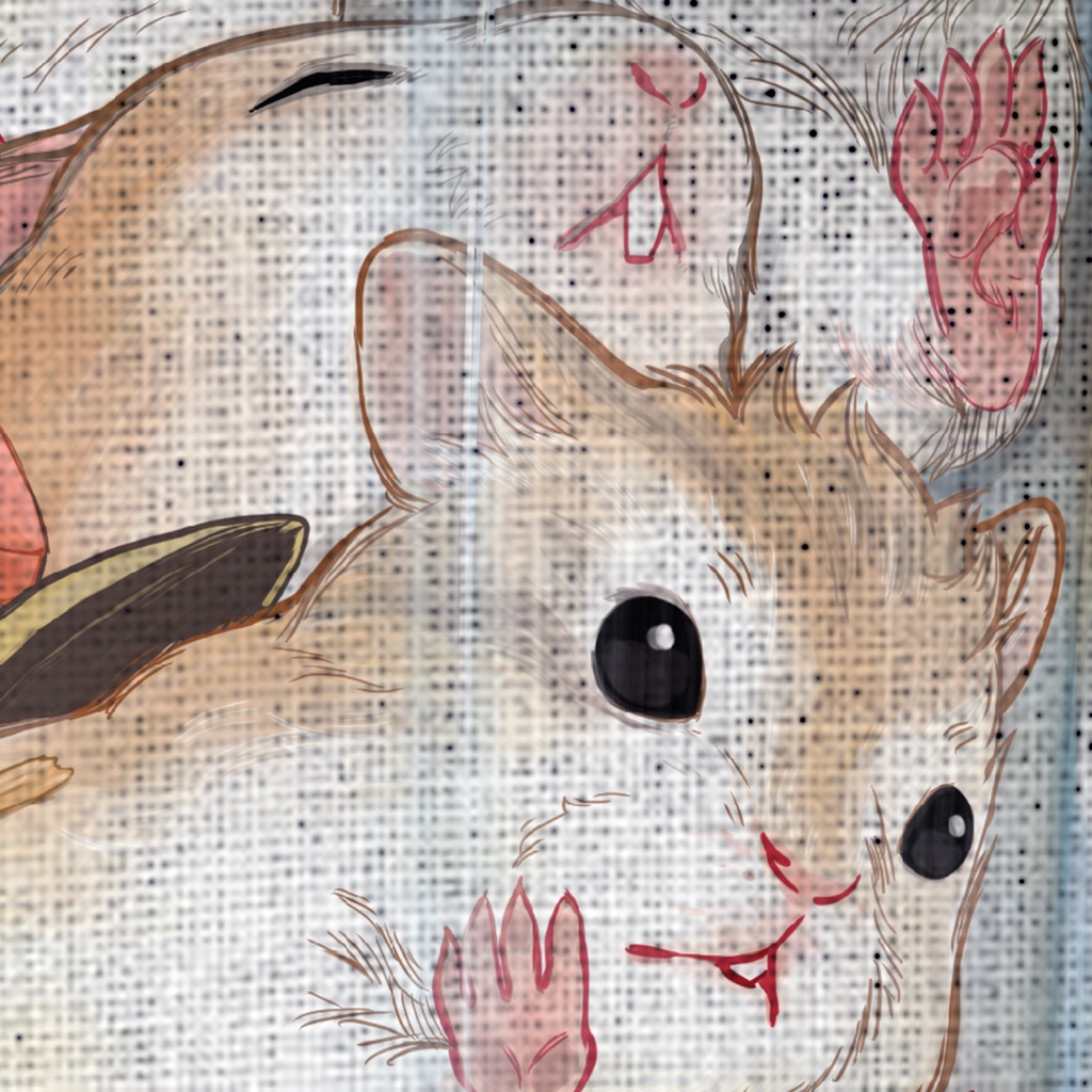 ผ้าแคนวาส-พิมพ์ลาย-แฮมสเตอร์-ไม่มีกรอบ-ขนาด-34-5x48-5-ซม-hamster-mug-fabric-art-canvas-no-frame-size-34-5x48-5-cm