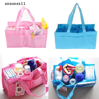 [aosuoas11] กระเป๋าใส่ผ้าอ้อม แบบพกพา สีฟ้า และสีชมพู สําหรับคุณแม่