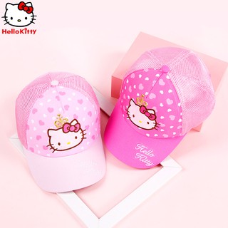 หมวกเด็ก Hello Kitty Girls Sun Hat Summer Thin Sunscreen Baby Cap Sun Girl Baseball Cap