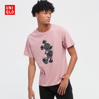 เสื้อยืดสีดำอินเทรนด์Uniqlo เสื้อยืดแขนสั้น ลายมิกกี้เมาส์ สําหรับผู้ชาย ผู้หญิง (UT) 447188S M L   XL  XXL