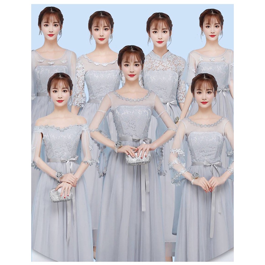 ลดกระหน่ำมากกว่า-50-ชุดเดรสยาว-ชุดเดรสออกงานสีเทาทรงเข้ารูปสวย-ดูสวยเรียบหรูไฮโซมากๆ-pc0008