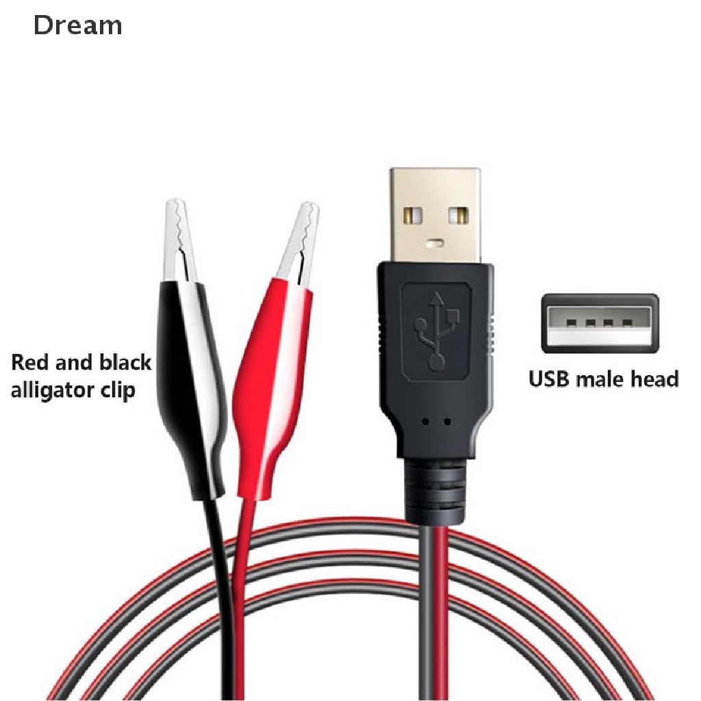 lt-dream-gt-คลิปทดสอบสายไฟ-ปากจระเข้-สีแดง-สีดํา-เป็นอะแดปเตอร์เชื่อมต่อ-usb-ตัวผู้