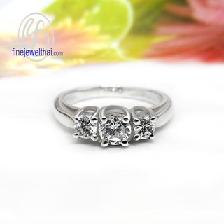 Finejewelthai แหวนเพชร เพชรสังเคราะห์ แหวนเงิน เงินแท้/ Diamond CZ-Silver-Ring - R1156cz