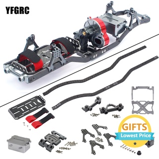 ♈♈YFGRC 1/10 RC Crawler Car 313mm Wheelbase CNC Aluminum Alloy Frame Chassis for SCX10 Rock Off Road Truck