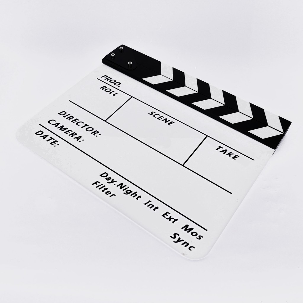 ภาพหน้าปกสินค้าGreen Plus สเลทฟิล์ม (ขาว ดำ) อะคริลิคแท้ slate film แคลปบอร์ดถ่ายภาพยนต์ Clapboard 1414 จากร้าน thankyoushop444 บน Shopee