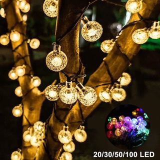 🌟COD🌟20/30/50/100 LED ไฟตกแต่ง 🎄แสงอาทิตย์ ไฟสตริง บับเบิ้ลบอล คริสตัล ตกแต่งคริสต์มาส  ไฟแต่งสวน ไฟวินเทจ ไฟปิงปอง