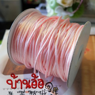 1y 08KC1105G สีชมพู เชือกหางหนู เส้นกลม เงา มัน 2.5 มิล  ความยาว 90 เซนติเมตร