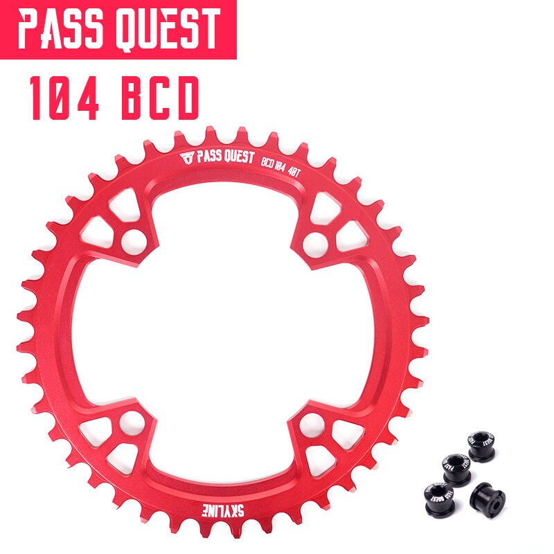 pass-quest-จานหน้ารถจักรยานเสือภูเขา-อะลูมิเนียม-แคบ-กว้าง-104bcd-32t-34t-36t-38t-40t-42t