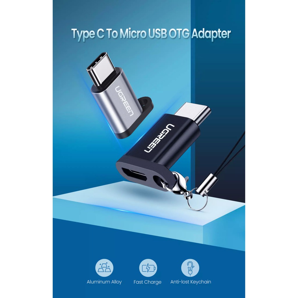 Ugreen USB C to Micro USB Cable Adapter QC 2.0 (50590,50551) Shopee