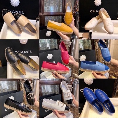 พรี-chanel-g29762-espadrilles-in-silver-lambskin-รองเท้าชาแนล-ของใหม่-หนังลูกแกะสีเบจดำsize35-41