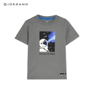 ผ้าฝ้าย 100%GIORDANO เสื้อยืดเด็ก Juniors Printed Tee 03081215S-3XL