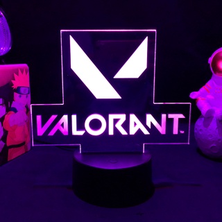 โคมไฟตั้งโต๊ะอะคริลิค LED ลายโลโก้เกม Valorant 3D 7 สี สําหรับตกแต่งห้องนอน ของขวัญวันเกิด