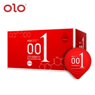 OLO​ (10ชิ้น/กล่อง)​ ถุงยางอนามัย​ OlO 0.01​ บางเหมือนไม่ได้ใส่​ มีสารหล่อลื่นแบบธรรมชาติ​ No.001 52