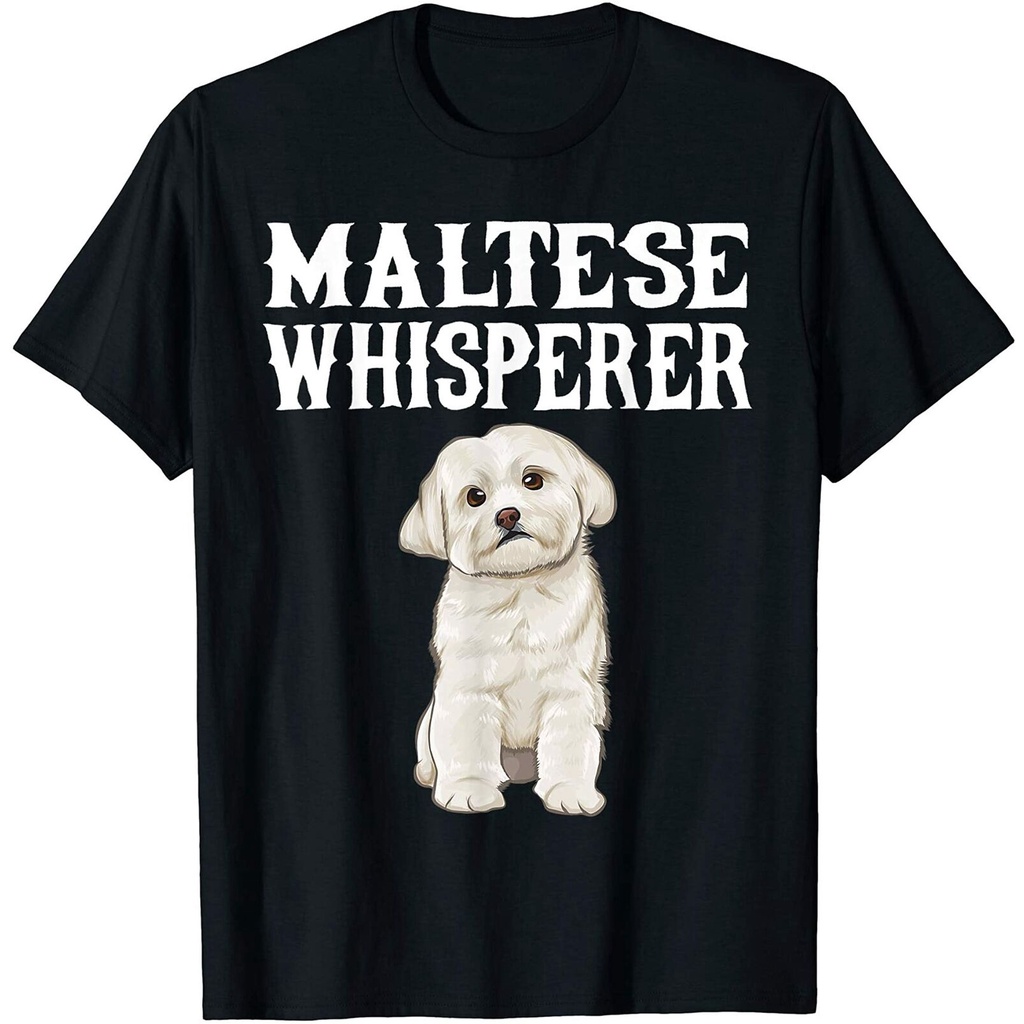 s-5xl-gildan-เสื้อยืด-พิมพ์ลายสุนัขตลก-maltese-wisperer-ของขวัญวันเกิด-สําหรับผู้ชาย