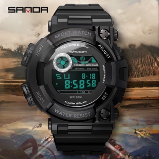 SANDA Waterproof Mens Watches New Fashion Casual LED Digital Outdoor Sports Watch Men Multifunction Student Wrist Watche