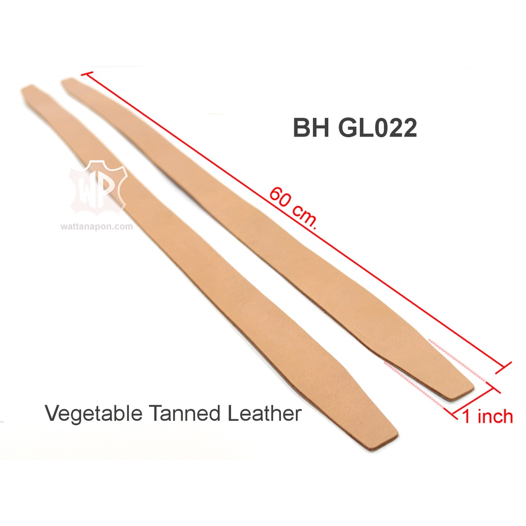 ภาพหน้าปกสินค้าBH GL022 สายหนังฟอกฝาดญี่ปุ่น ยาว60ซม. 1คู่ Veg.Tan leather strap 60cm. DIY, 1 pair