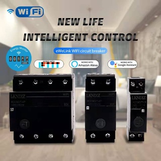 1P 2P 32A 63A 80A Din Rail WIFI Circuit Breaker Energy Monitoring Smart Switch Remote Control by Smart Life TUYA for Sma