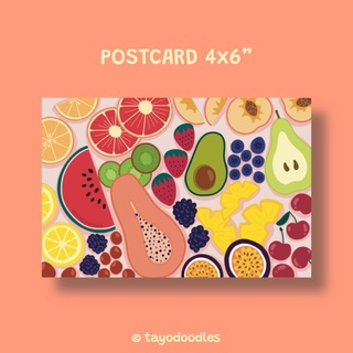 ภาพหน้าปกสินค้าโปสการ์ดผลไม้ฝรั่งน่ารัก cute Western fruit postcard ที่เกี่ยวข้อง