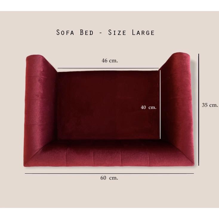 sofa-bed-เตียงนอนสุนัข-โซฟาน้องหมา-รุ่นaether-สีแดงกำมะหยี่-size-large