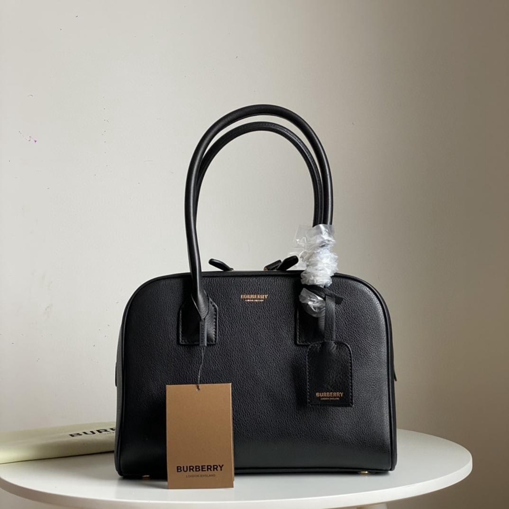 bur-womans-solid-portable-bowling-bag-trendy-shoulder-bag-handbag-with-adorned-leather-tag