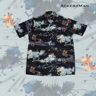 Hawaii shirt O-Ryu black premium crape