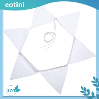 Cotini ธงแบนเนอร์ผ้าฝ้ายสีขาว 12 ธงขนาด 3 . 2 ม . สําหรับตกแต่ง