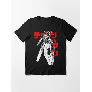 เสื้อยืดผ้าฝ้ายพิมพ์ลายขายดีChainsaw Devil [black Version] Essential T-Shirt Chainsaw Man มังงะ ปิศาจเลื่อยยนต์  พิมพ์ลา