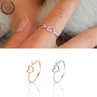 สินค้า เวอร์ชั่นเกาหลีของลูกศรหัวใจแหวนเปิดแหวนแฟชั่นแหวนกลวงหางแห่งความรัก
