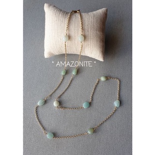 สายคล้องแมส หินนำโชค "AMASONITE" อมาโซไนท์