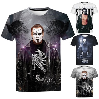 AEW Sting 3D Print T Shirt Men Fashion Casual Short Sleeve Wrestling T-shirt WWE Steve Bordon Print Harajuku Streetwear T Shirt