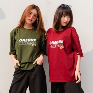 【NEW】Amity _ Oversize เสื้อโอเวอร์ไซต์ 🍀 OneOne ♥️  oversize เสื้อโอเวอร์ไซส์ เสื้อสีเขียว เสื้อสีแดง  💚