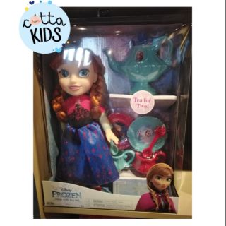 ลิขสิทธิ์แท้ พร้อมส่ง💖มาใหม่ ตุ๊กตาตัวใหญ่พร้อมชุดชาครบเซท Frozen Disney Princess Toddler Anna Doll &amp; Tea Set