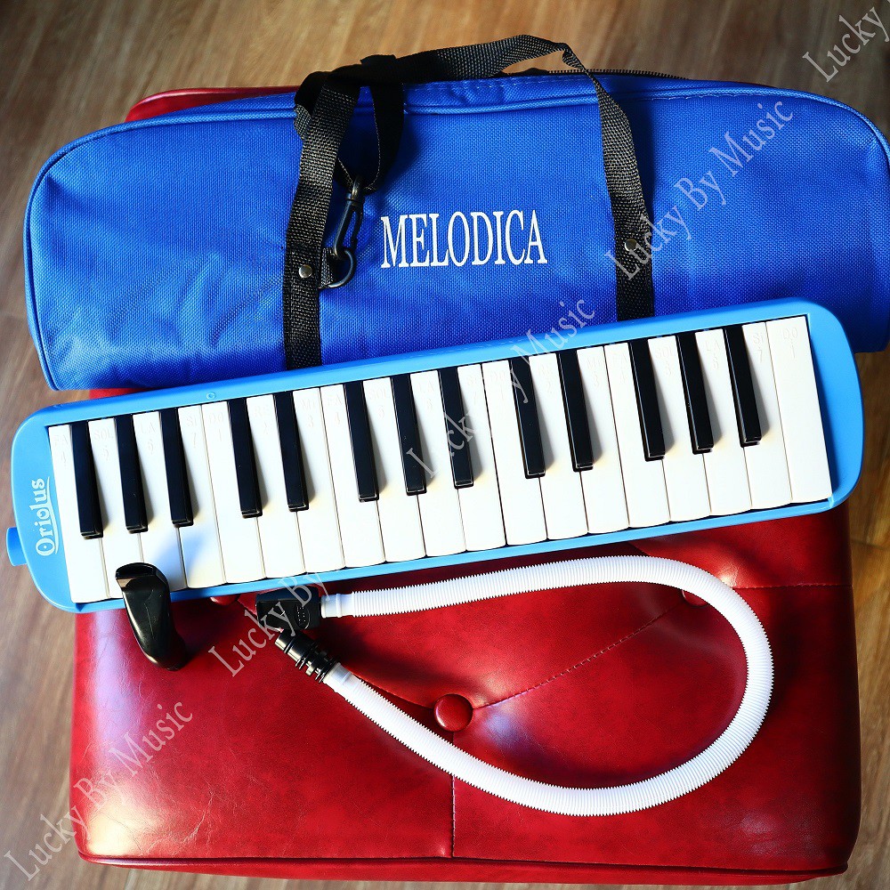 เมโลเดี้ยน-melodica-จำนวน-32-คีย์-สีฟ้า-ขนาดมาตรฐาน-เสียงดี-ไม่กินลม-เหมาะสำหรับเด็ก-พร้อมสายเป่าเมโลเดี้ยน