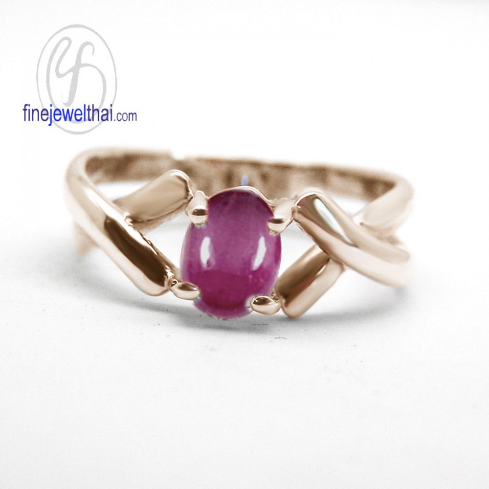 finejewelthai-แหวนทับทิม-แหวนเงินแท้-แหวนพลอย-พลอยประจำเดือนเกิด-ruby-silver-ring-r1040rb-ov1-เลือกสีตัวเรือนได้