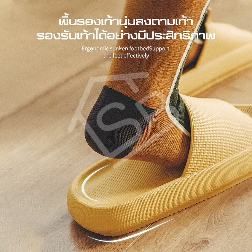 รองเท้ากันลื่น-รองเท้าแตะใส่ในบ้านส้นหนาสำหรับผู้ชายและผู้หญิง-รองเท้าคู่ใส่อยู่บ้าน