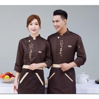 🔥Hot sale！เสื้อยูนิฟอร์มเชฟ  เสื้อกุ๊ก เสื้อเชฟ  แขนยาว ระบายอากาศได้ดี สวมใส่สบายSize：M-4XL