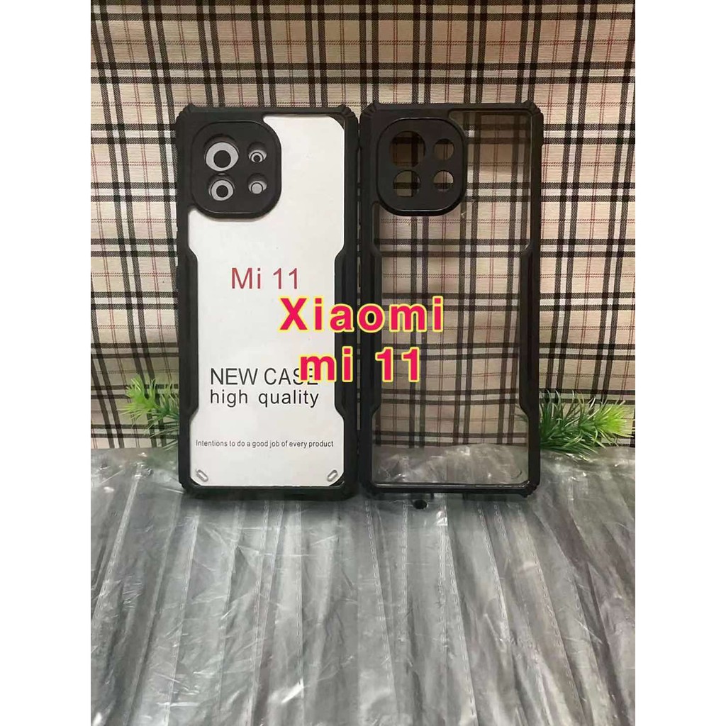 พร้อมส่งในไทย-เคสกันกระแทกขอบสีหลังใสxiaomi-mi11-5g-mi-11lite-redmi9