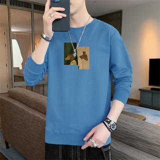 เสื้อกันหนาว แขนยาว แบบบาง พิมพ์ลาย สไตล์เกาหลี เหมาะกับฤดูร้อน สําหรับผู้ชาย