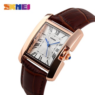 SKMEI Women Quartz Watches Top Luxury Fashion Casual Watch Leather Strap RoseGold Lady Dress Montre Girls