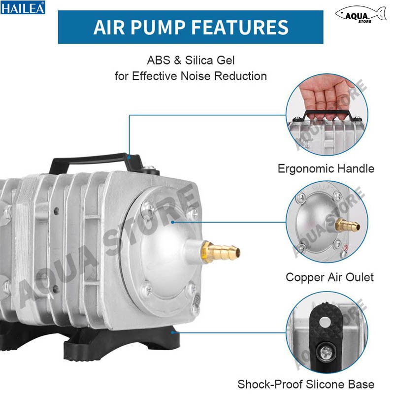 ภาพสินค้าHailea ACO 318 ปั๊มลมลูกสูบ (แถมฟรี วาล์วปรับลม 6 ตัว) จากร้าน aqua_storium บน Shopee ภาพที่ 2