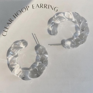 Femme.material - clear hoop earring