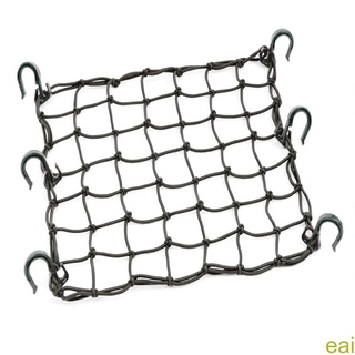 [eai]Latex Cargo Net Motorcycle Bungee Mesh Wear-Resistant Motorcycle Helmet Net Elastic Luggage Rack Mesh with 6