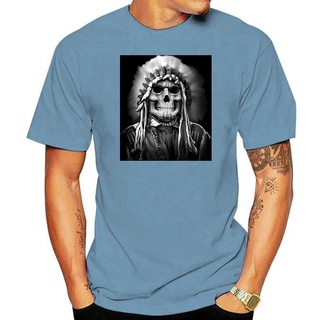 เสื้อยืด พิมพ์ลาย Navajo Indian Chief Skull Freedom Land USA Settlers สําหรับผู้ชายS-5XL