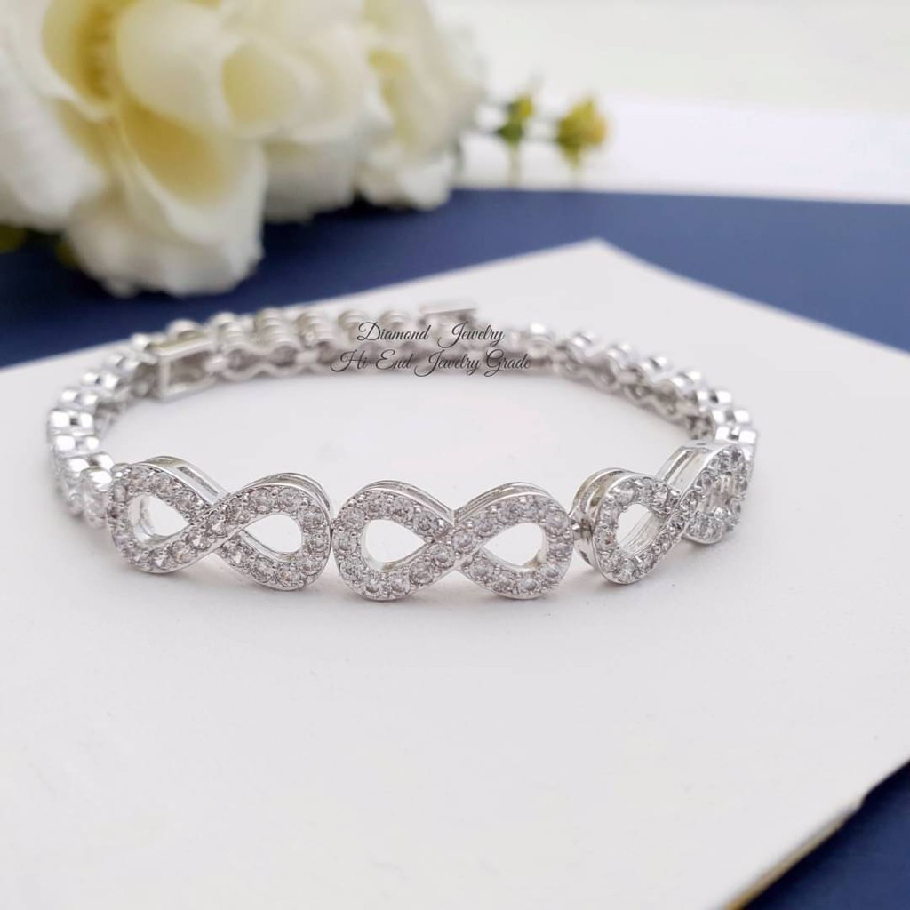 infinity-diamond-bracelet-สร้อยข้อมืออินฟินิตี้-เพชร-premium-cz-งานฝังเพชรทั้งเส้น-งานเหมือนเพชรแท้มากๆค่ะ-เพชรคัด-ขาวใส