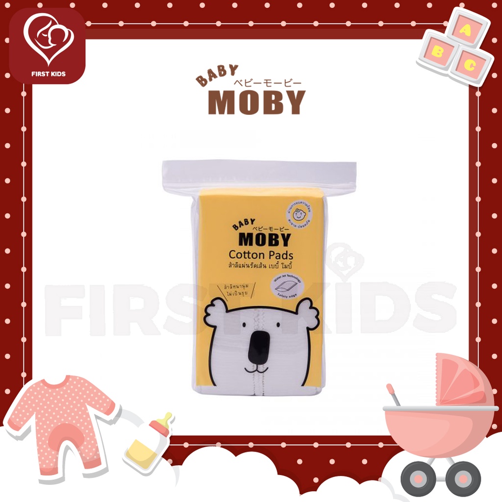 Baby Moby Cotton Pads สำลีแผ่นรีดเส้น 50gfirstkidsของใช้เด็กของ