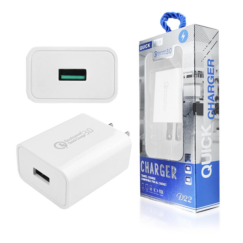 หัวชาร์จเร็ว Adapter Quick Charger 1 PORT USB รุ่น MODEL-D22 รองรับ Quick Charger 3.0
